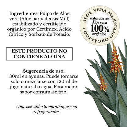 b. CONCENTRADO DE ALOE VERA ORGÁNICO