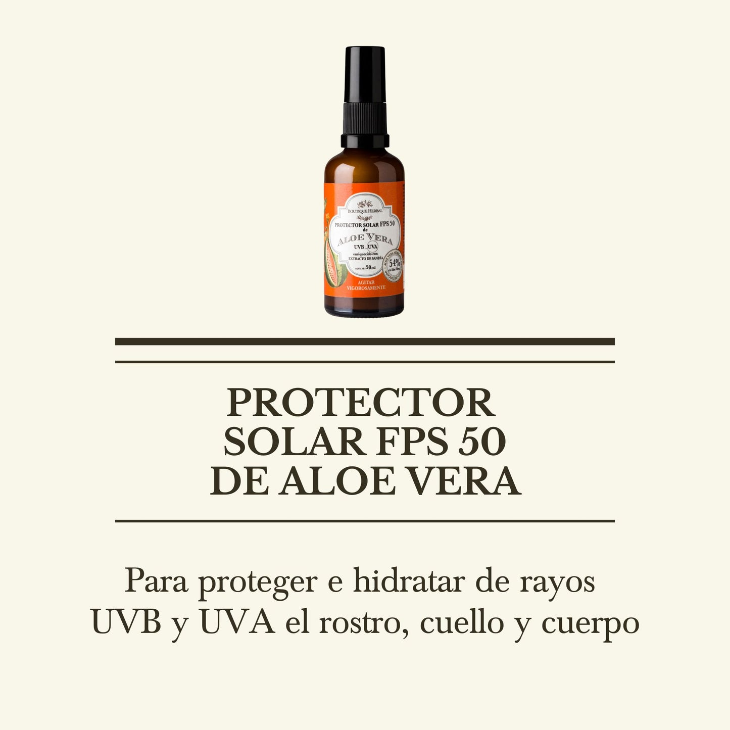 j. BLOQUEADOR SOLAR DE ALOE VERA FPS50