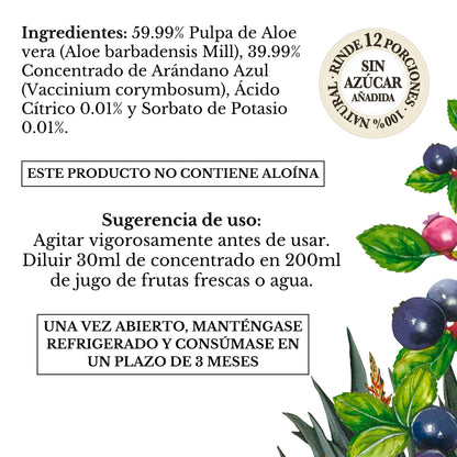 FUSIÓN: PULPA DE ALOE Y CONCENTRADO DE ARÁNDANO